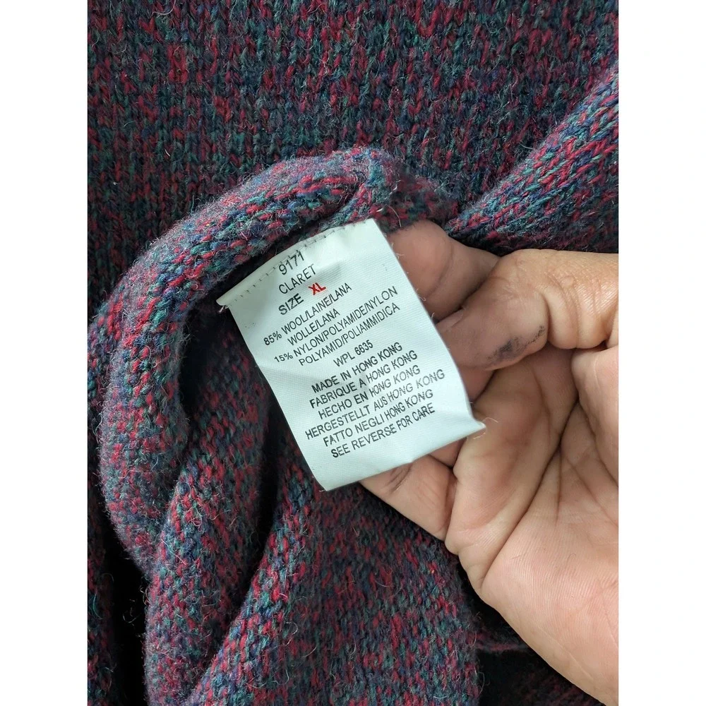 Vintage Woolrich Handframed Wool Blend Sweater Men's XL Claret Marl